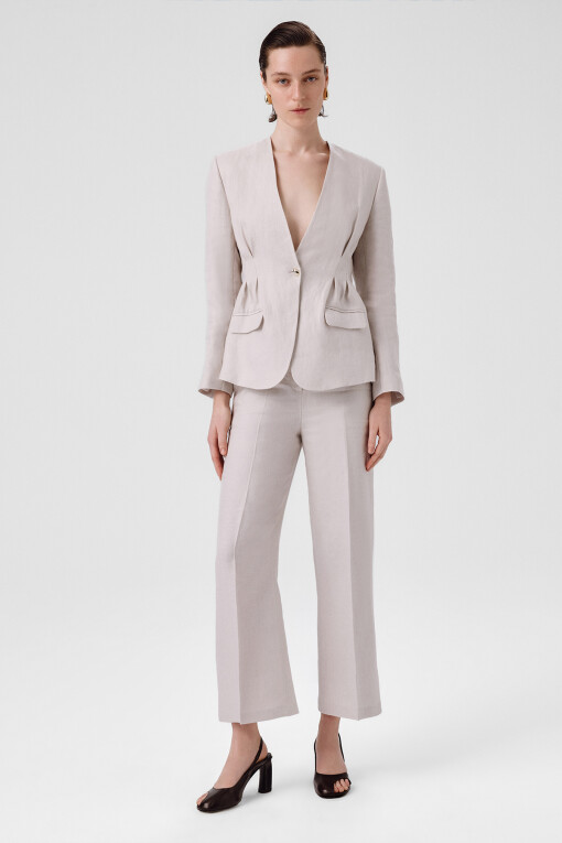 Taş Tek Düğmeli Kadın Blazer Ceket 